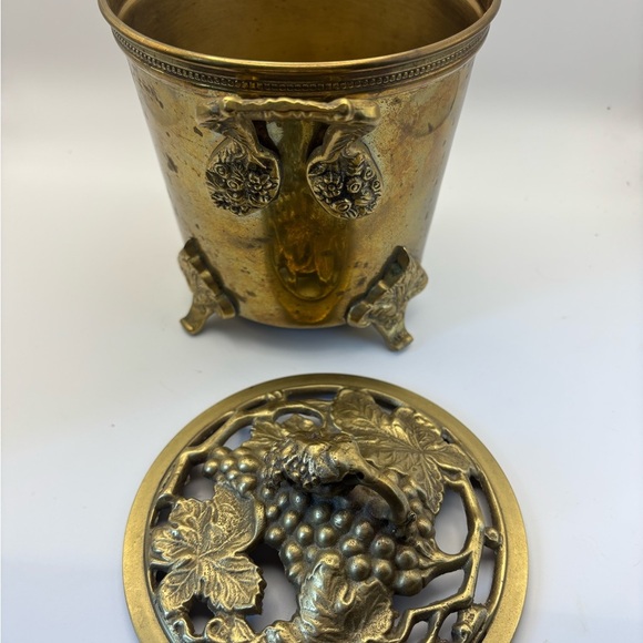 Ornate Gold Decorative Container with Handles - Picture 6 of 10